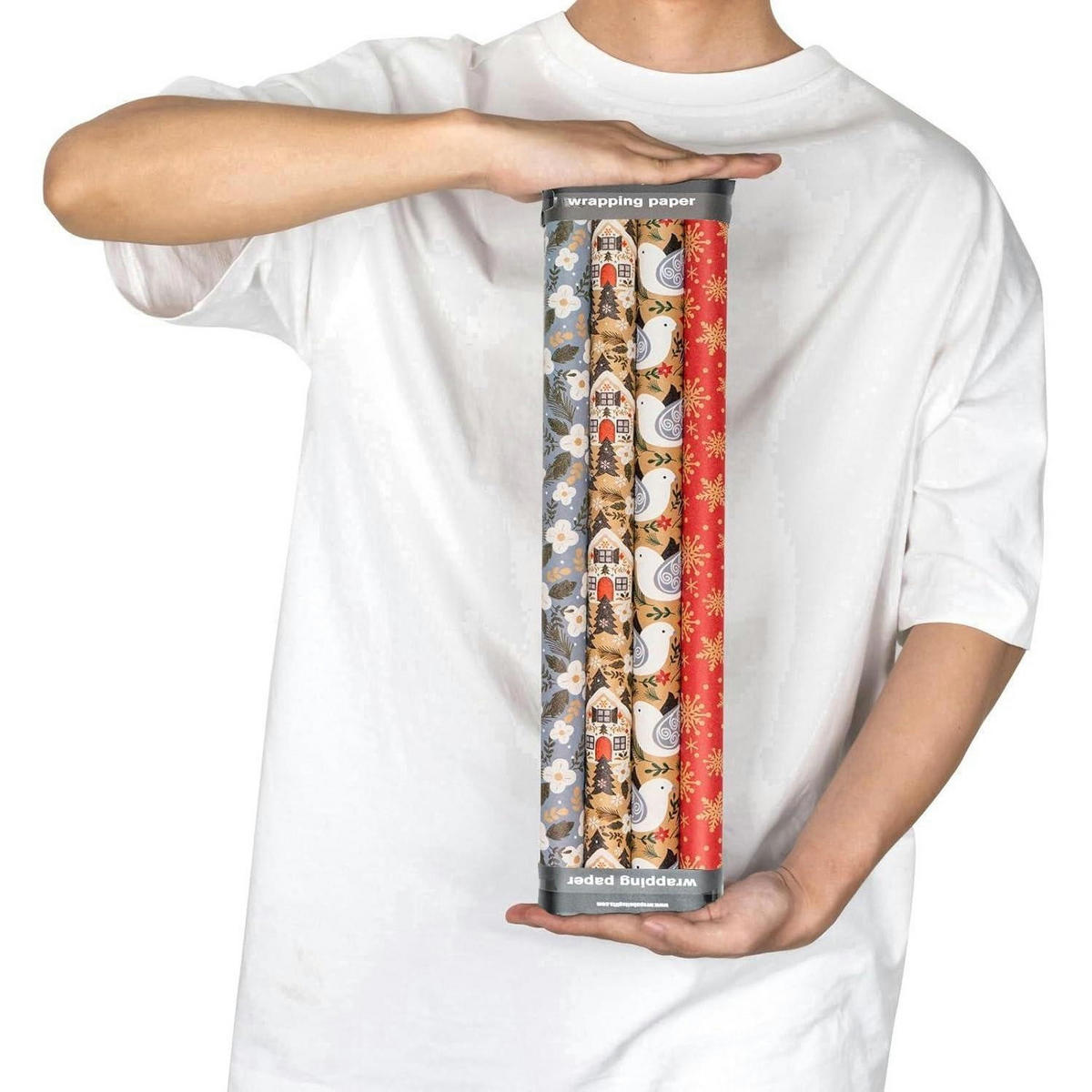 GESCHENKPAPIER 4 Rollen 43,5 x 305 cm Kraftpapier Weihnachtsmotive - Multicolor, Papier (4/44/15cm)