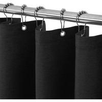 DUSCHVORHANG Leinen Schwarz 122 x 182 cm - Schwarz, Textil (122/182cm)