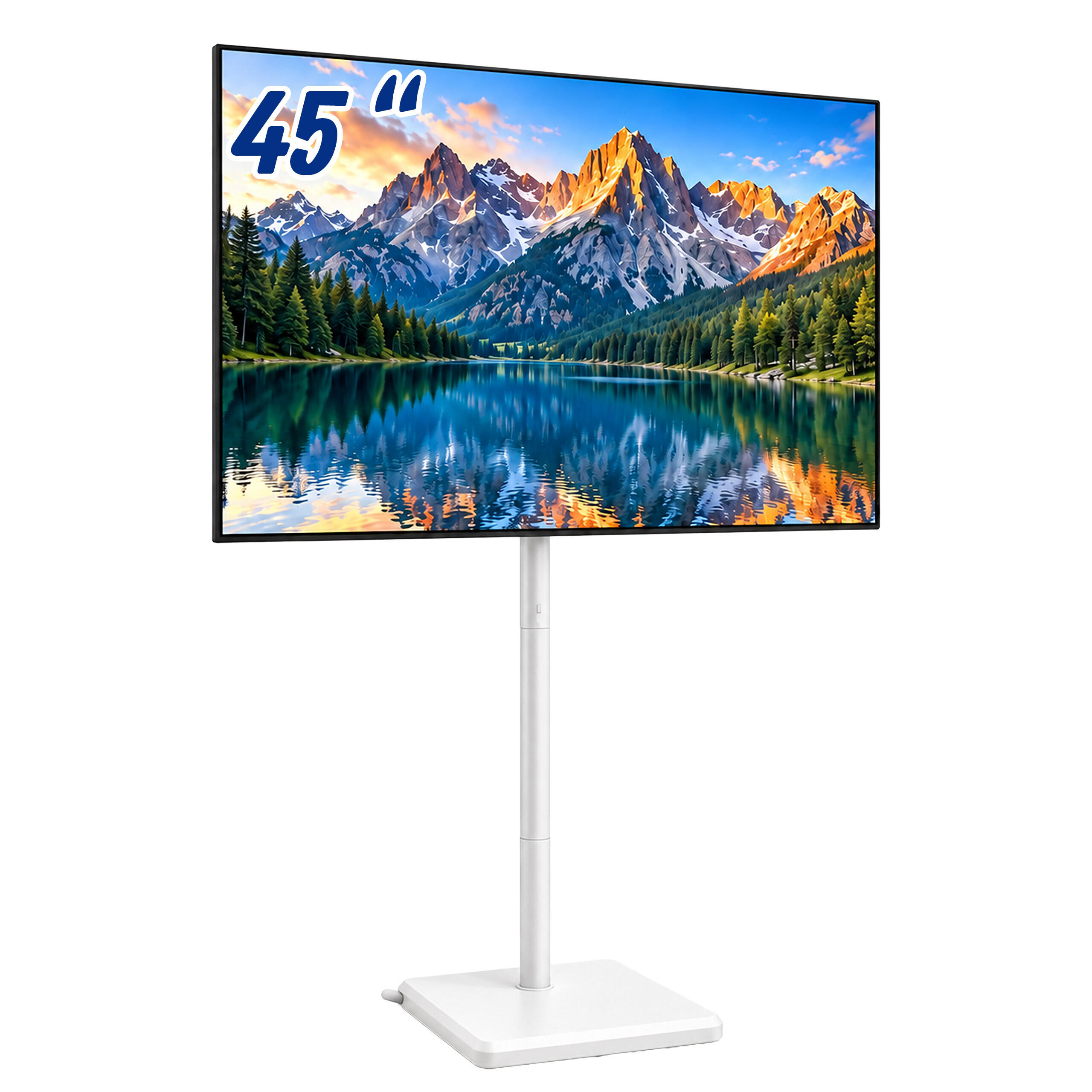 STOJALO ZA TV Belo višinsko nastavljivo - bela, kovina/leseni material (42.5/139.5/32.5cm) - Relaxdays