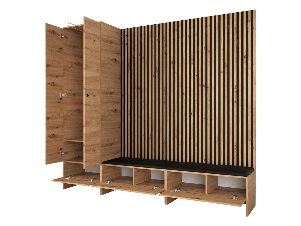 GARDEROBE Balma VI - Kaschmir/Eiche Artisan, Holzwerkstoff (230/206/44cm) - MIRJAN24