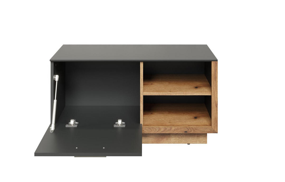 GARDEROBENBANK Synnax Grau - Grau, Holzwerkstoff (90/90/48cm) - ebuy24