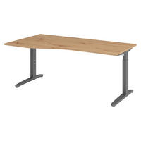 SCHREIBTISCH Serie-XB 100/180/74 cm in Wildeiche/Graphitfarben - Wildeiche/Graphitfarben, Holzwerkstoff (100/180/74cm) - bümö