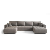 WOHNLANDSCHAFT Camila In Wind - Grau, Holzwerkstoff/Textil (384/85/175cm) - Fun Möbel