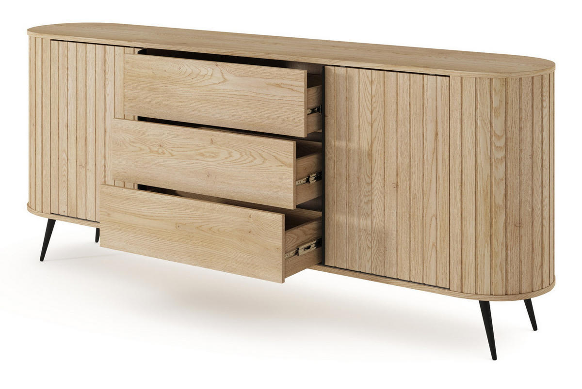 KOMMODE 195 cm Delano mit Schubladen, Eiche Cremona - Eichefarben, Holz (196/82/40cm) - Emporius