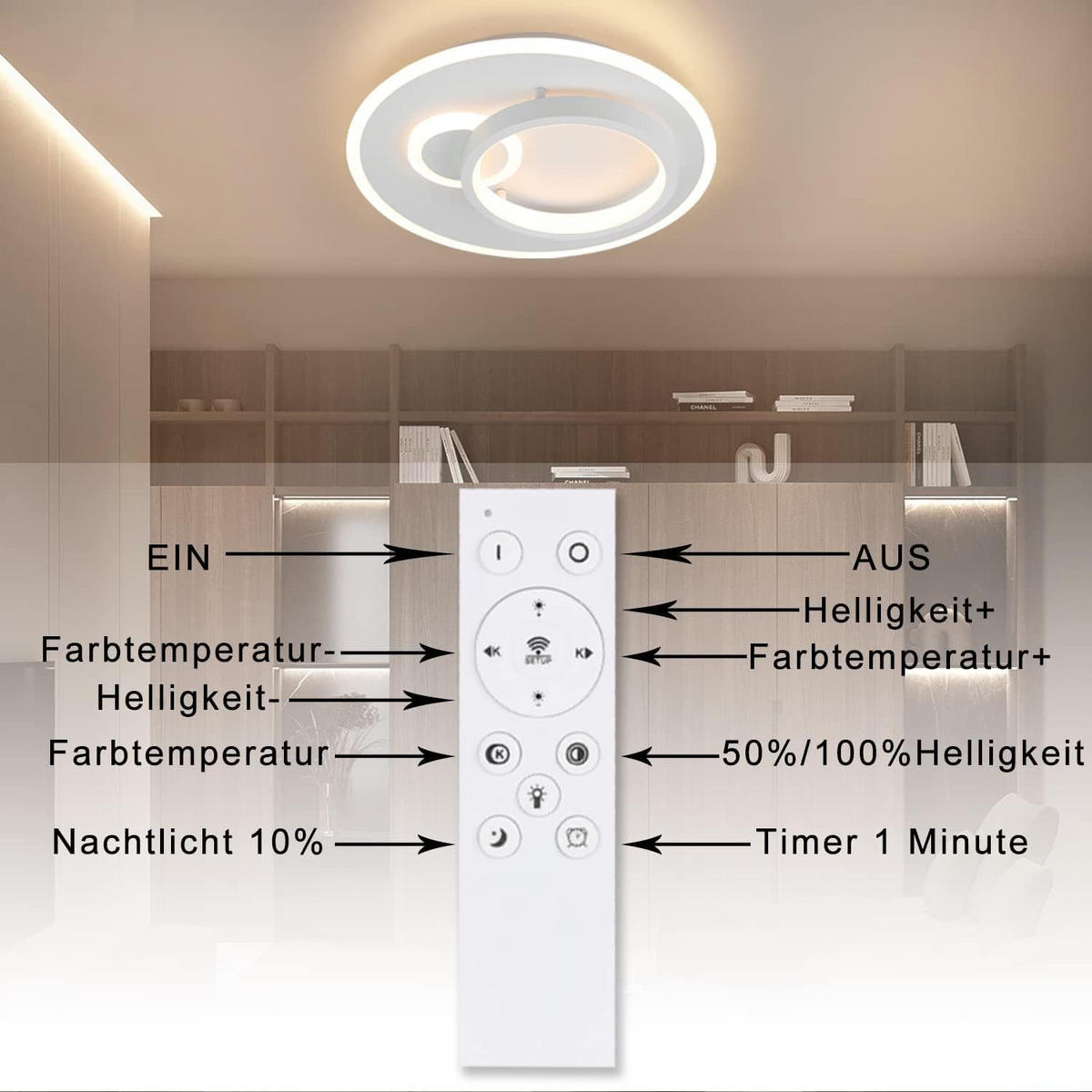 LED-DECKENLEUCHTE Peter 31 cm - Weiß, Kunststoff (31/31/8.5cm) - Nettlife