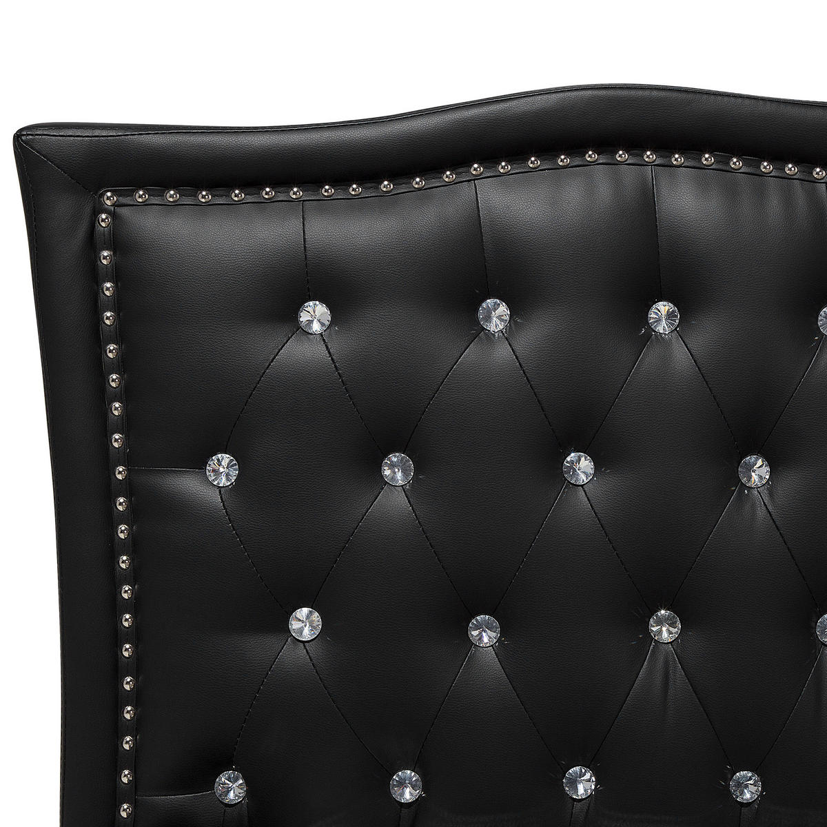 BETT 140/200cm Schwarz Metz - Schwarz, Kunststoff/Textil (140/200cm) - Beliani