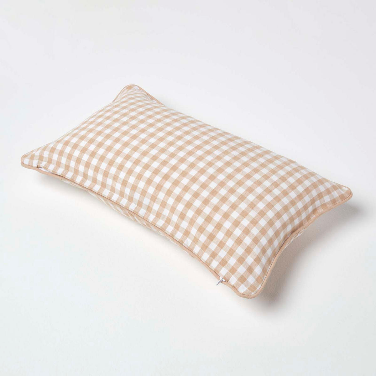 KISSENHÜLLE Vichy-Karo 30/50 cm, 100% Baumwolle - Beige, Textil (30/50cm) - Homescapes