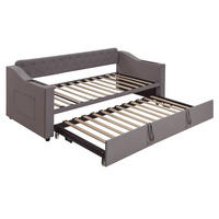 AUSZIEHBETT 90/180/190 cm DE-01976, in Dunkelgrau, mit USB und Stauraum - Dunkelgrau, Metall (90/190cm) - ComfortXL