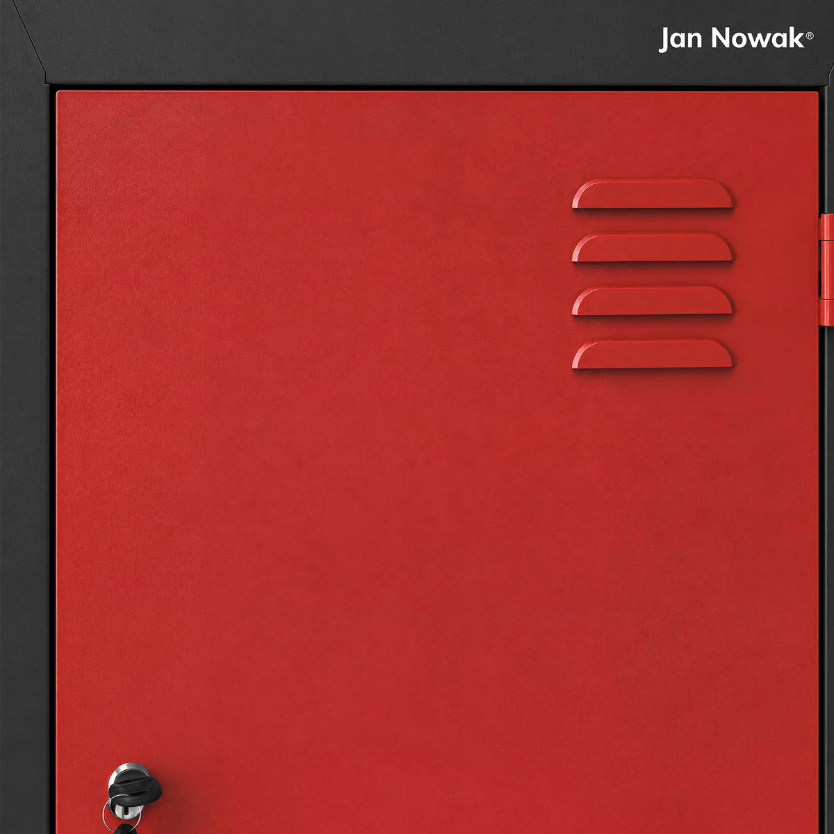 KLEIDERSCHRANK JULIA 185x80x45 cm - Anthrazit/Rot, Metall (80/185/45cm) - Jan Nowak