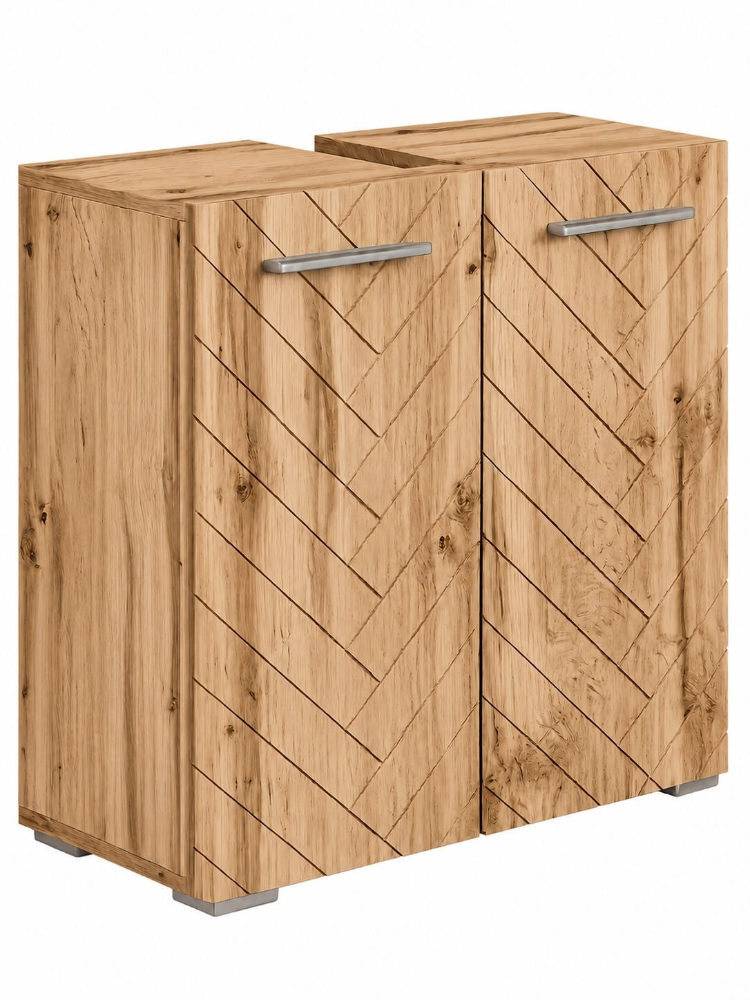 SKRINKA POD UMÝVADLO Jupiter 2 dvere dub rybia kosť - 60 x 30 x 60 cm - dub wotan, drevo (60/60/30cm) - Badplaats