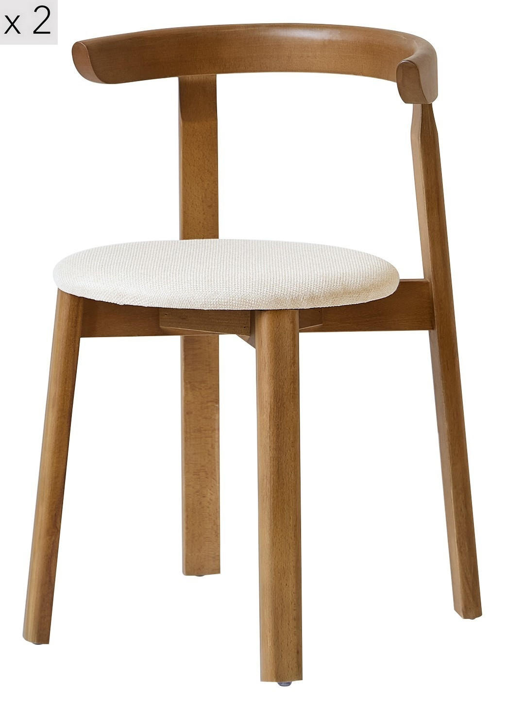 STUHL 2er-Set dunklem Holz Beige - Braun, Holz (51/75/49cm) - Nordlys