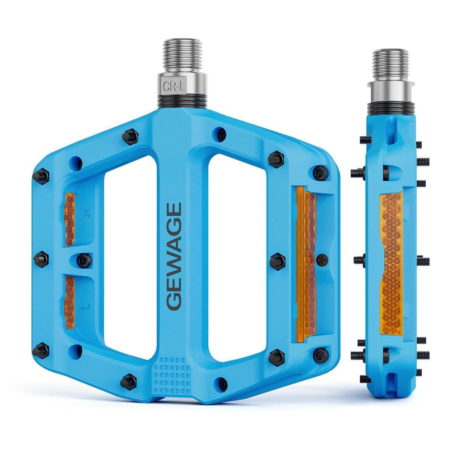 FAHRRADPEDALE Nylonfaser Blau mit Reflektoren - Blau, Kunststoff (13/2.6/11.3cm)