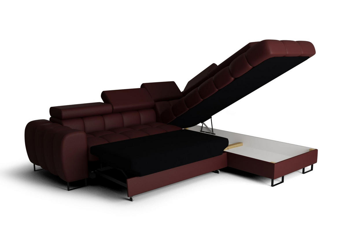 ECKSOFA Bastien Max Mit Schlaffunktion - Braun, Holzwerkstoff/Textil (260/225cm) - Fun Möbel