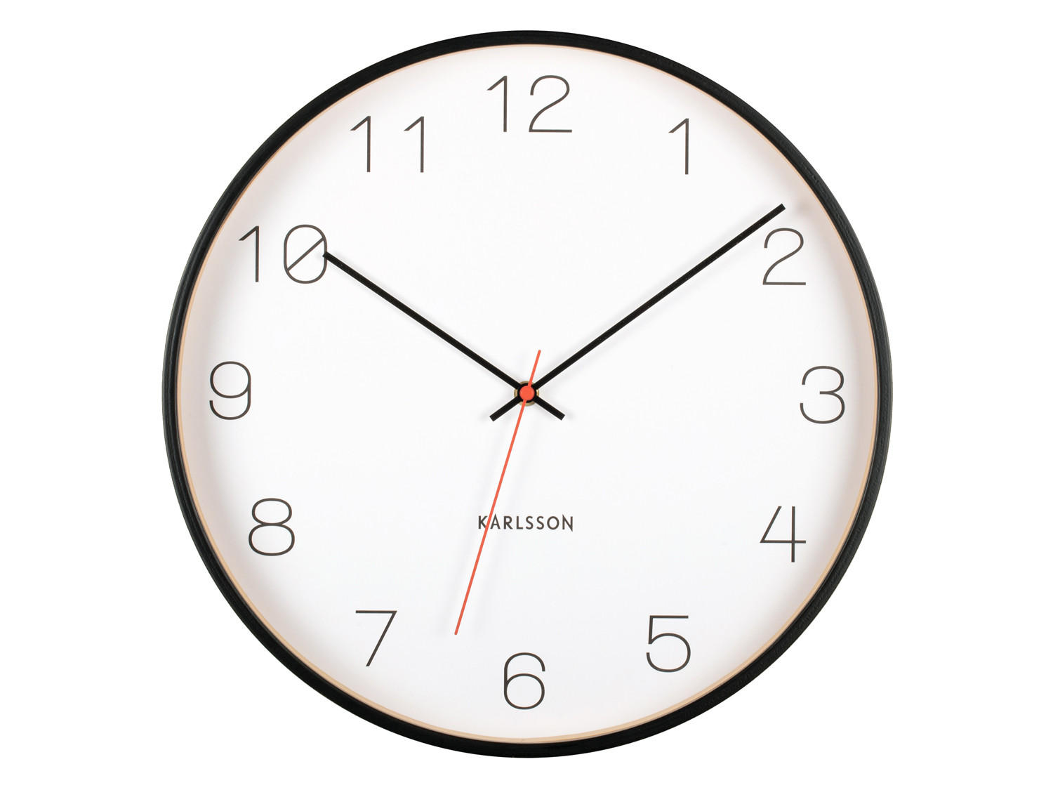 WANDUHR Joy Schwarz 40/40/5 cm - Schwarz, Holzwerkstoff (40/5/40cm) - Karlsson