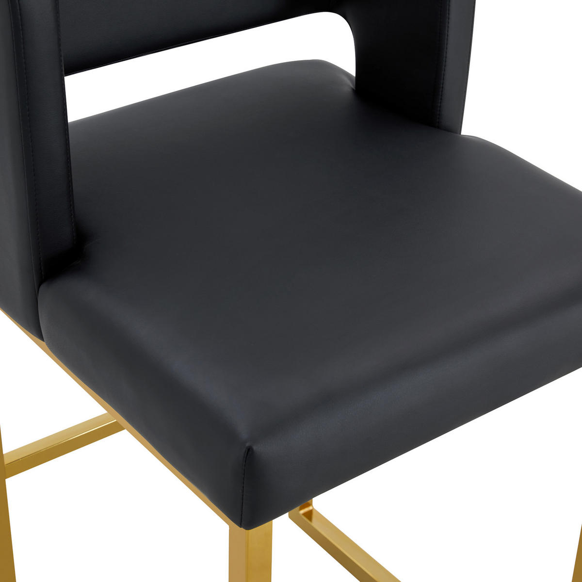 BARSTUHL 2er-Set 91,4 cm PU-Leder Black+Gold - Goldfarben, Metall (53.3/91.4/48.1cm) - Meubliv