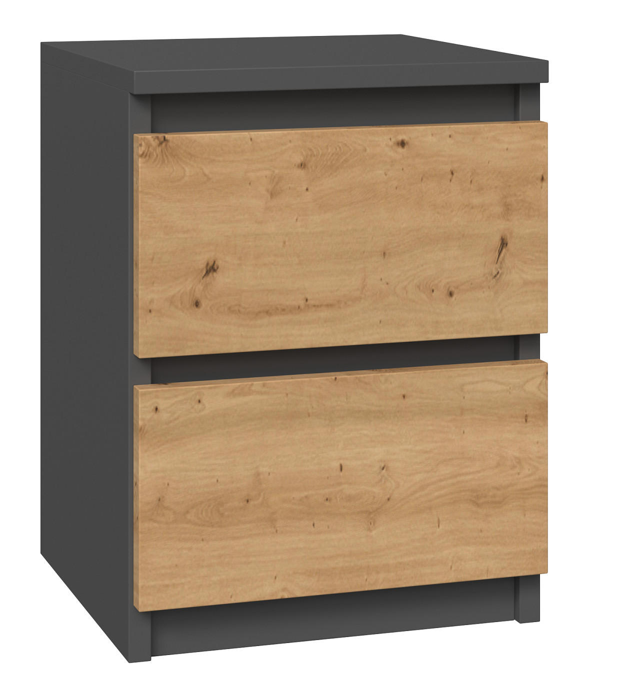 NACHTTISCH MALWA M2 - ANTHRAZIT / EICHE ARTISAN - Anthrazit/Eiche Artisan, Holzwerkstoff (30/40/30cm) - CDF