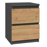 NACHTTISCH MALWA M2 - ANTHRAZIT / EICHE ARTISAN - Anthrazit/Eiche Artisan, Holzwerkstoff (30/40/30cm) - CDF