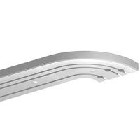 GARDINENSCHIENE - Komplettset inkl. Zubehör 90cm 3-läufig + 2er Set Rundbogen - Weiß, Kunststoff (10/90cm) - Bestlivings