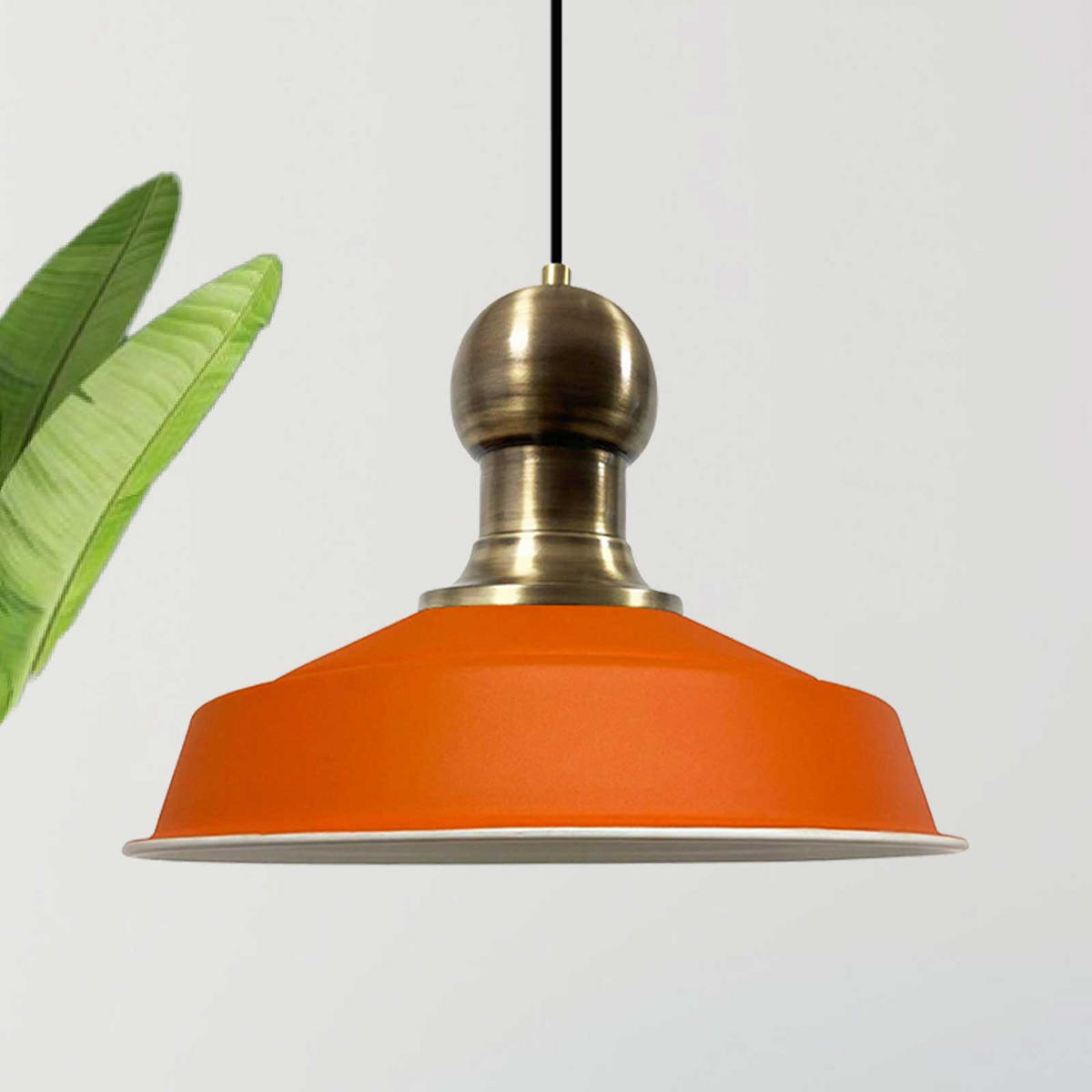 PENDELLEUCHTE Hängelampe Asletl 41/35 cm - Orange, Metall (35/41/35cm) - Bamyum