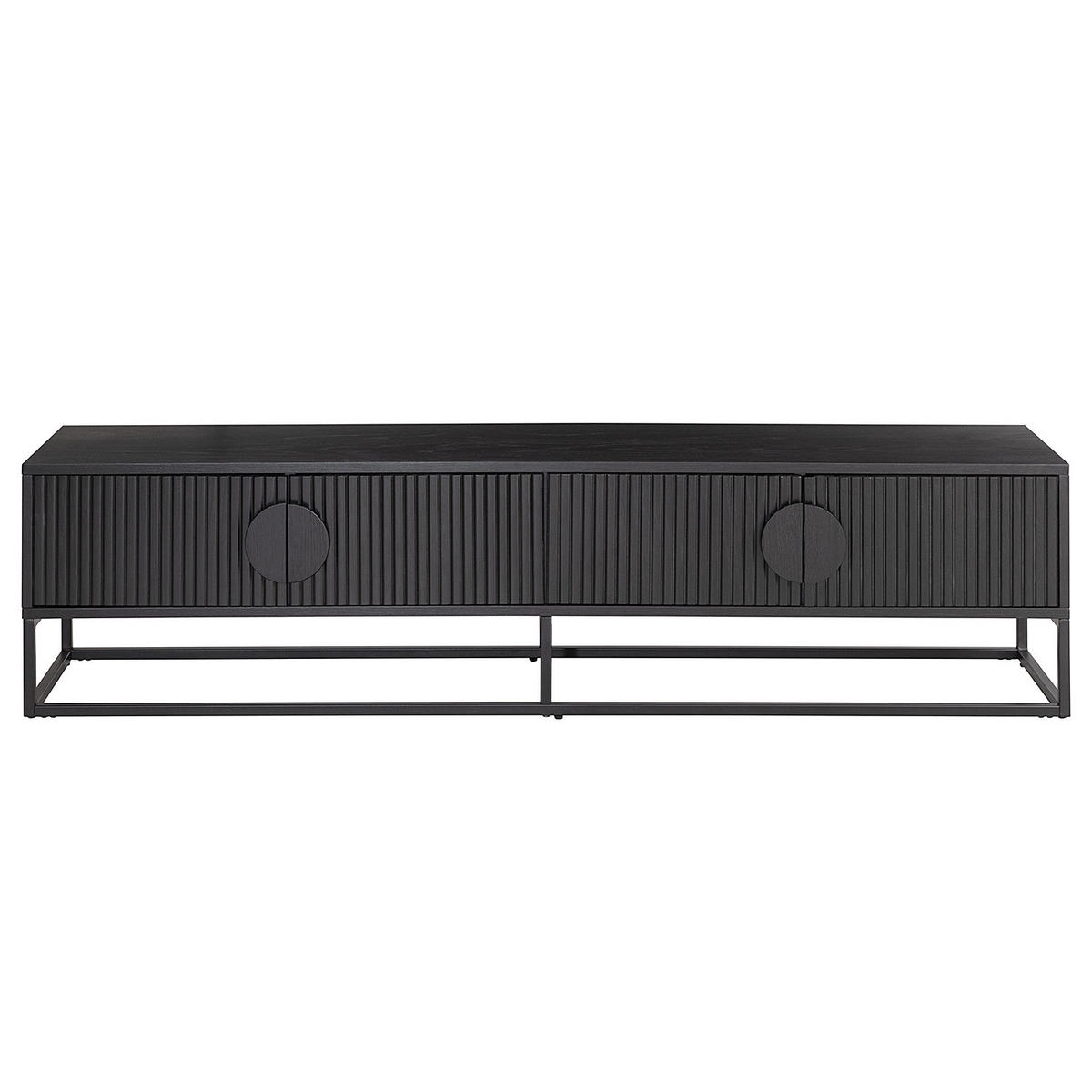 TV-LOWBOARD - Echtholzfurnier / Metall - Eichefarben, Holzwerkstoff/Metall (180/45/40cm) - home24