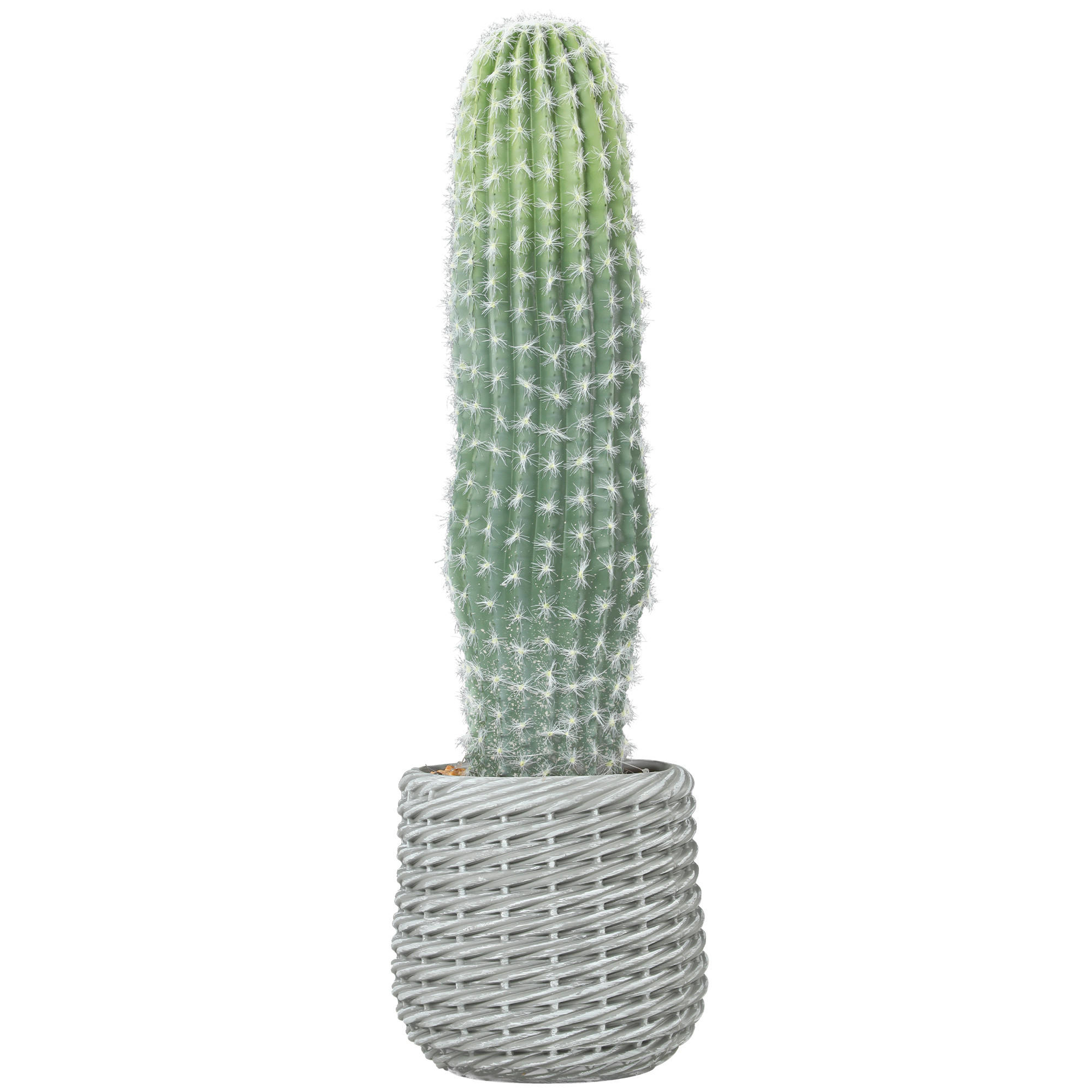 KUNSTPFLANZE, Künstlicher Kaktus 66 cm, mit Topf für Inneneinrichtung, dekorativ & pflegeleicht, Grün - Multicolor, Kunststoff (66cm) - FORIOUS