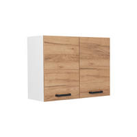 KÜCHENGLASSCHRANK R-Line, Goldkraft Eiche/Weiß, 80 cm - Eichefarben/Weiß, Holzwerkstoff (80/60/31cm) - Vicco