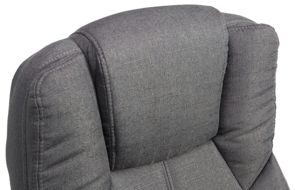 BÜROSTUHL JUBEL Stoff 115x62x70 Dunkelgrau Stoff Metall - Dunkelgrau, Textil/Metall (62/115/70cm) - DELUKE