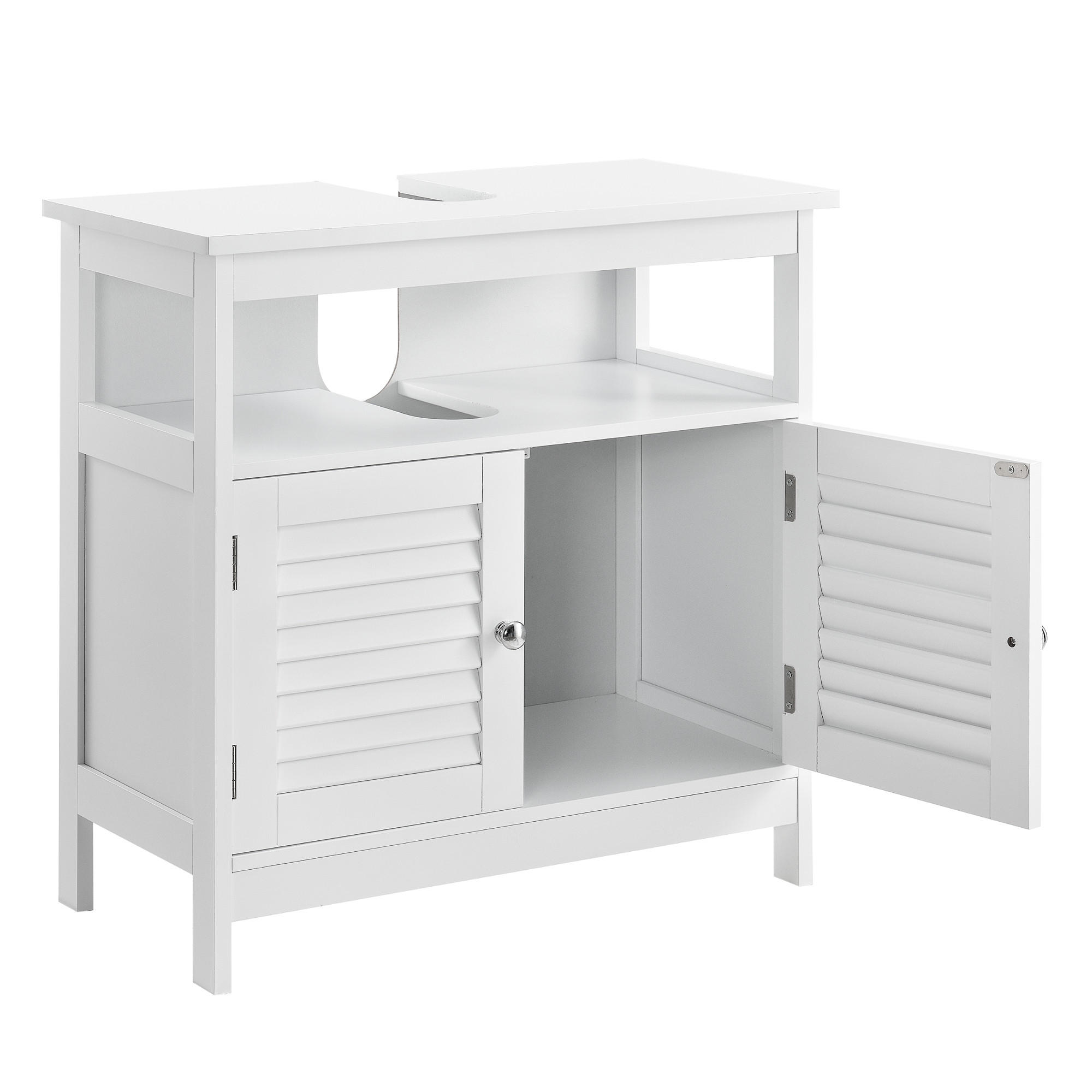 WASCHBECKENUNTERSCHRANK - Weiß, Holzwerkstoff (60/60/30cm) - [en.casa]