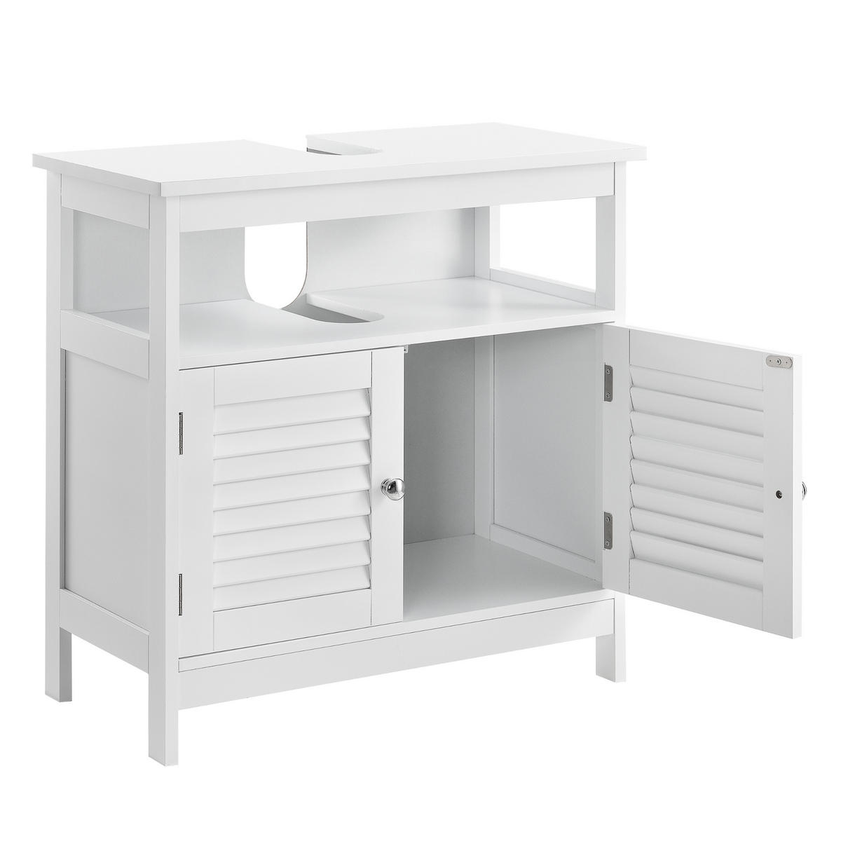WASCHBECKENUNTERSCHRANK - Weiß, Holzwerkstoff (60/60/30cm) - [en.casa]