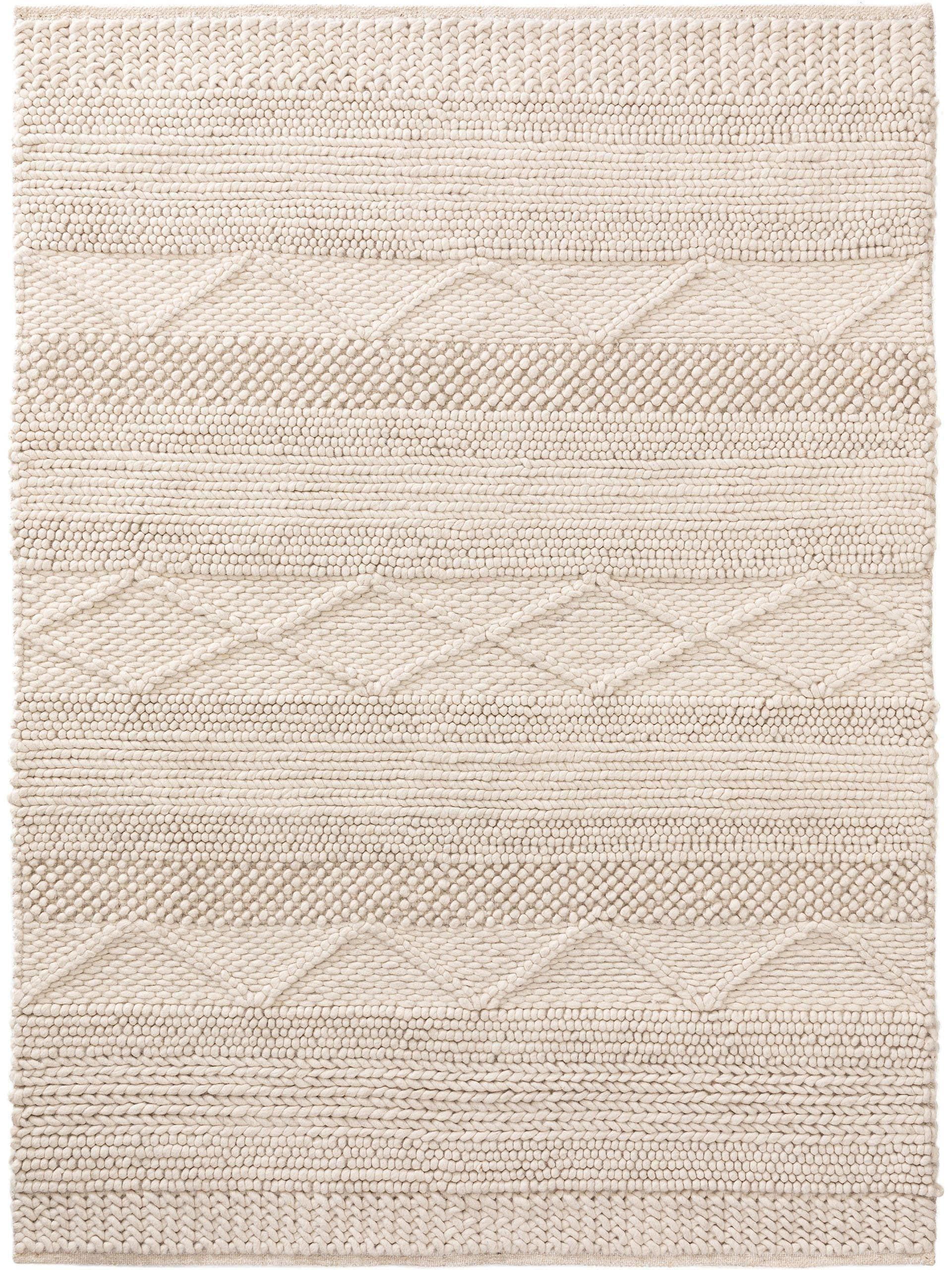 WOLLTEPPICH Alva Cream 200x300 cm - Creme, Textil (200/300cm) - benuta Pure