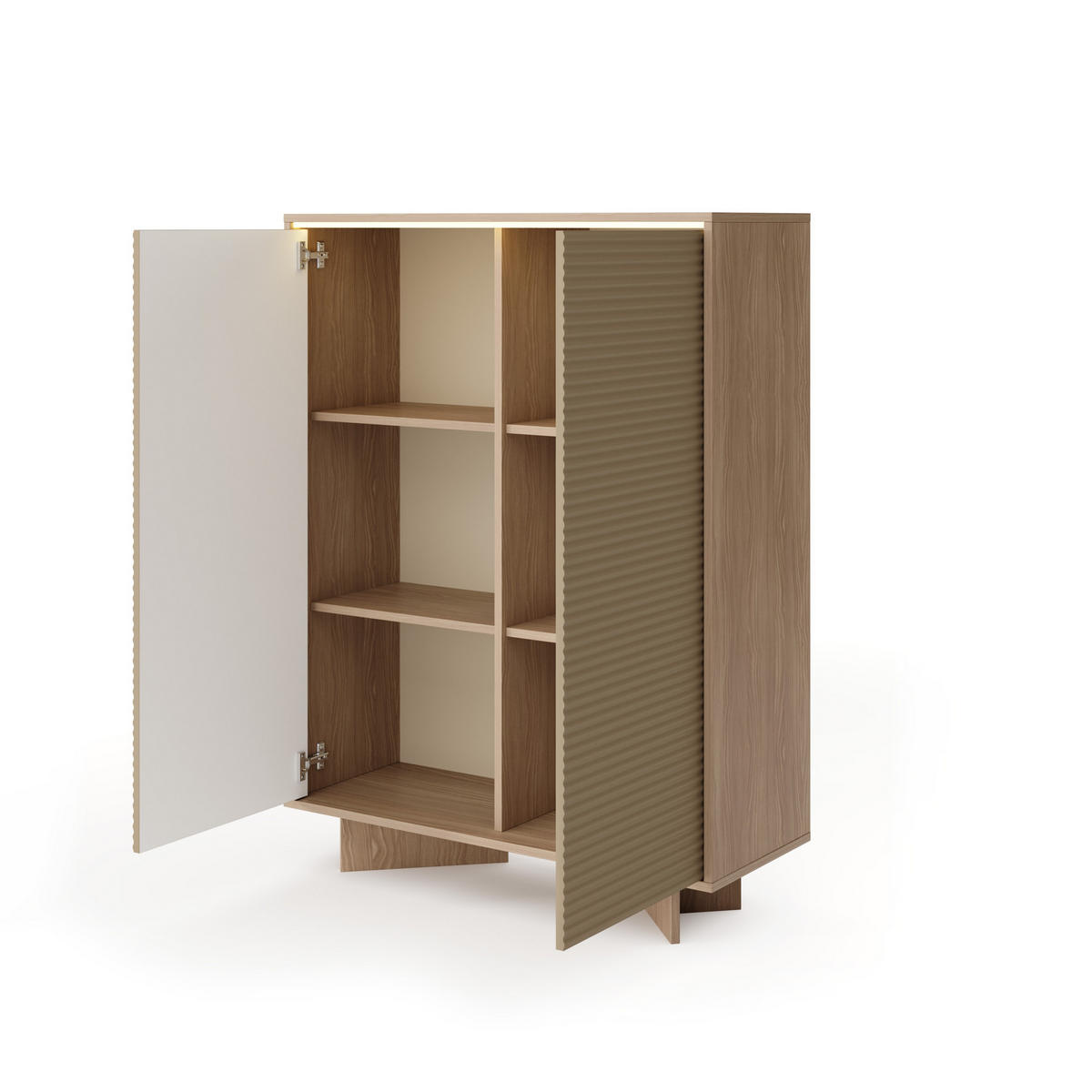 KOMMODE RIGATO 103,9/138,4/40cm mit Schubladen 2 Türen Beige - Beige, Holzwerkstoff (103.9/138.4/40cm) - MASSENO