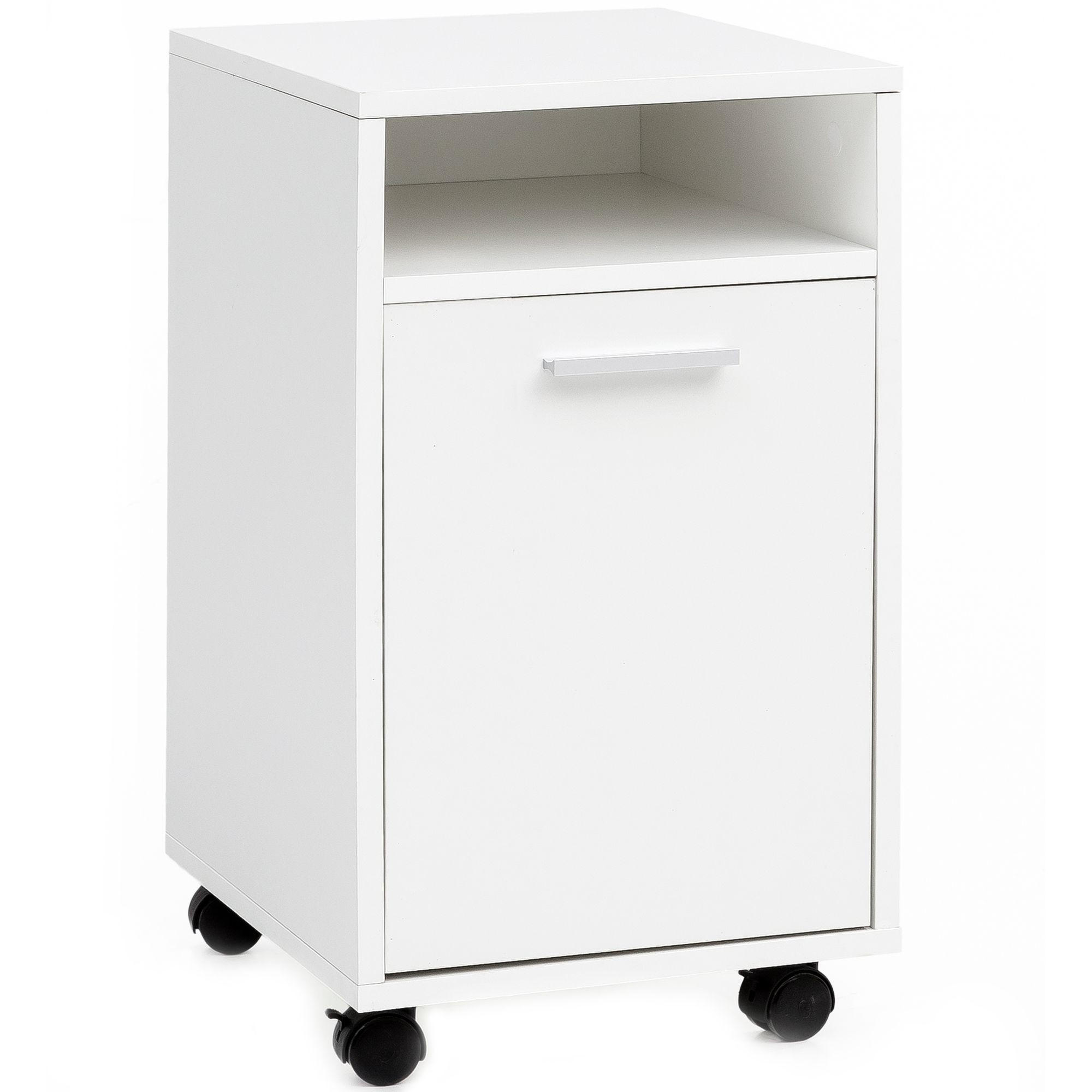 ROLLCONTAINER Schubladen Tür Ablage Mit Rollen, Weiß 33x38x60 cm - Weiß, Kunststoff (33/60/38cm) - KADIMA DESIGN