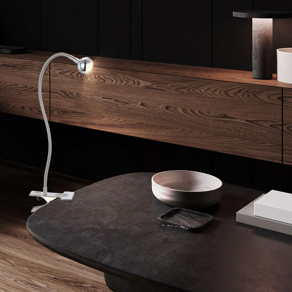 LED KLEMMLEUCHTE Serpent Silber Chrom - Silberfarben, Metall (43/43/48cm) - Globo Lighting