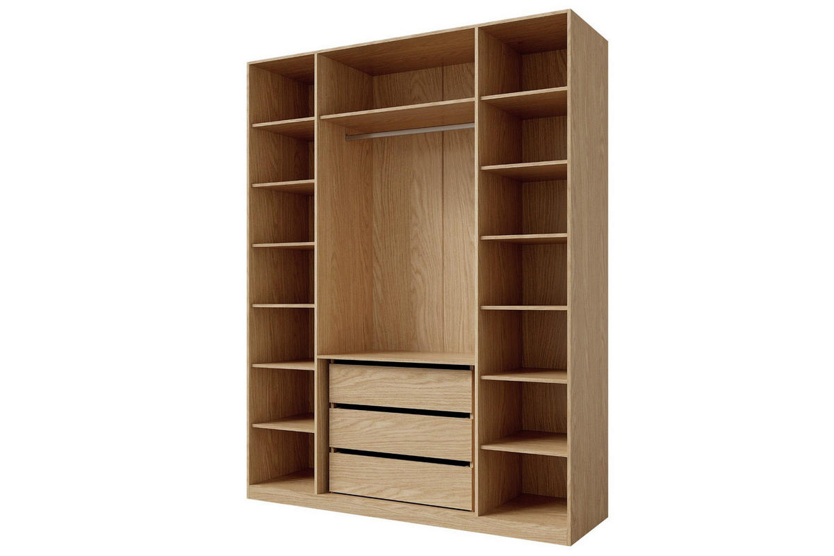 KLEIDERSCHRANK SUN 180/237/60 cm in Frühlingseiche/Macadamia - Eichefarben, Holzwerkstoff (180/237/60cm) - Deine Möbel 24