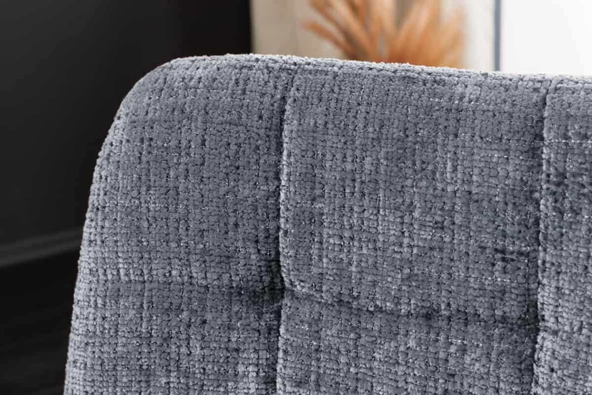 STUHL TRES CHIC Chenille Grau 88 cm - Schwarz/Grau, Textil/Metall (44/88/52cm) - riess-ambiente