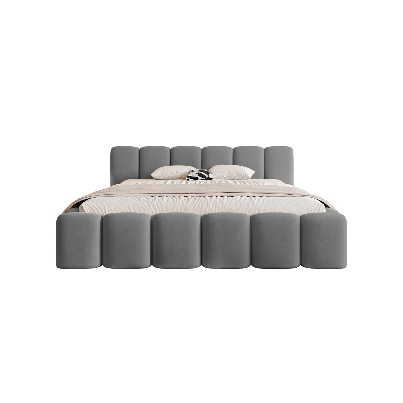 POLSTERBETT Limata 200x200 cm, Grau - Grau, Textil (200/200cm) - Fedve