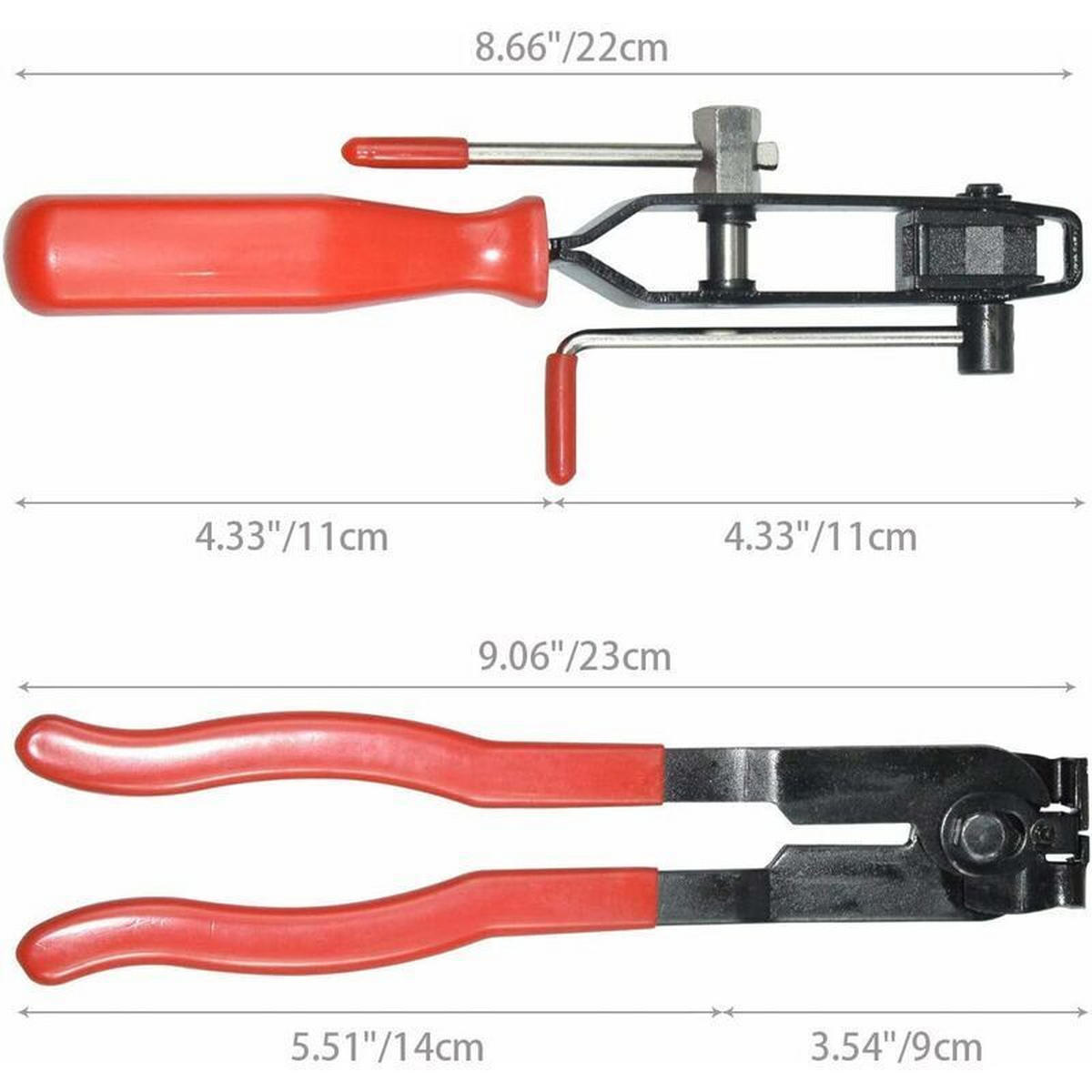 KLEMMZANGE – Rutschfeste Griffe – Länge 22 cm – Geeignet für universelle Achsmanschetten-Schellen - Schwarz, Metall (3.3/6/24cm) - DCA