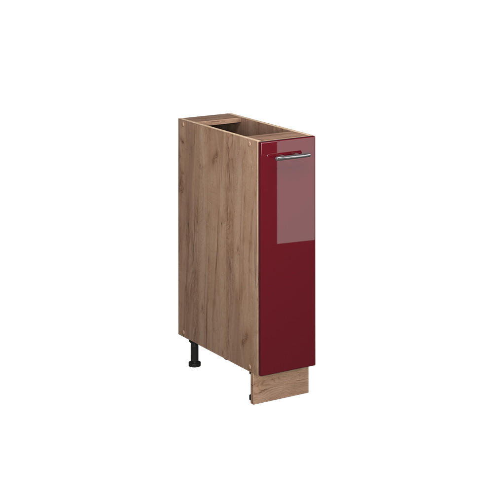 LEKÁRENSKÁ SKRINKA Fame-Line, Bordeaux vysoký lesk/Dub Goldkraft, 20 cm bez pracovnej dosky - dub medový/bordová, kompozitné drevo (20/82/51.6cm) - Vicco
