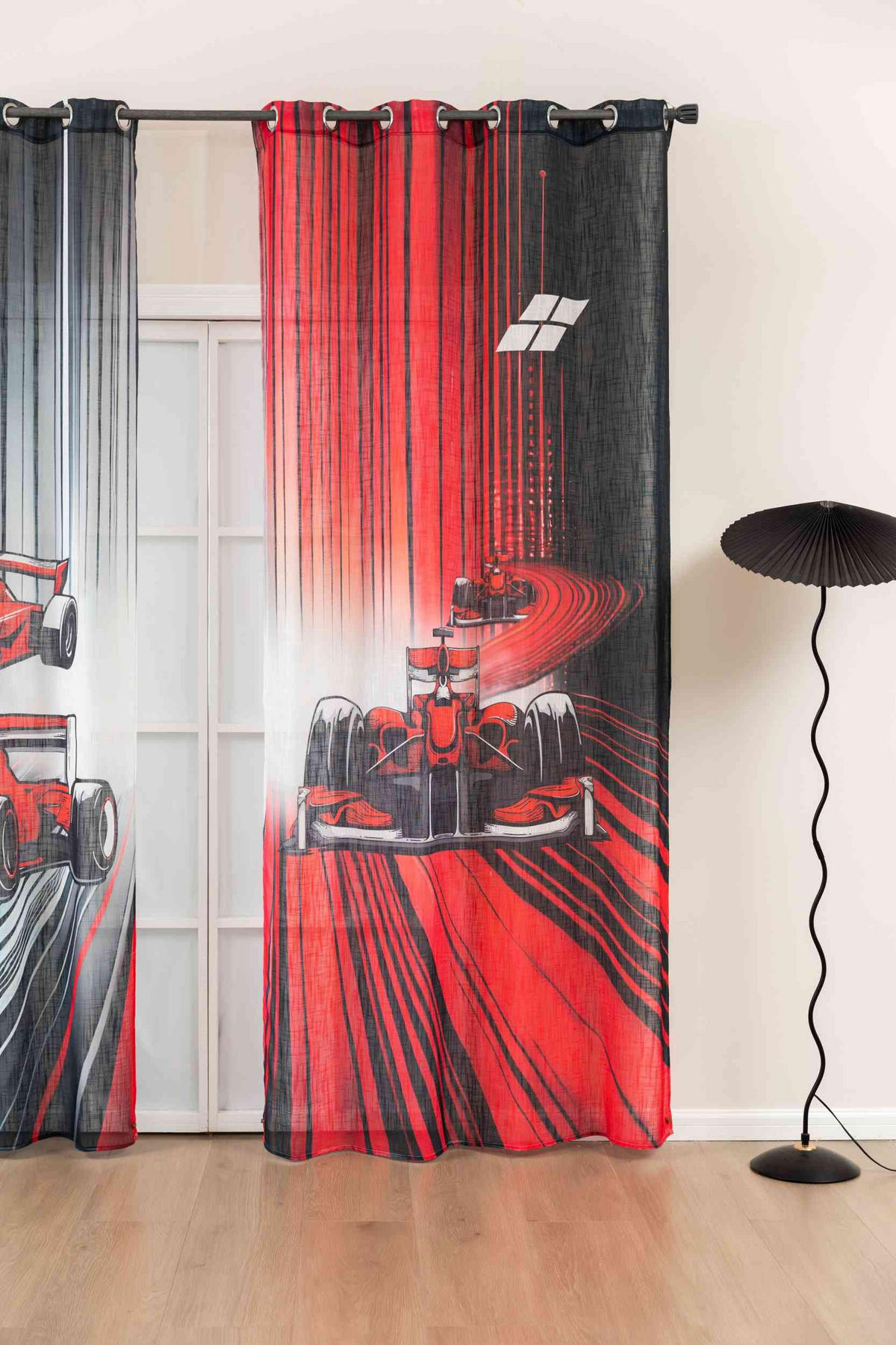 VORHANG 2ER SET SEOUL HxB 245x140 cm Racing - Rot, Textil (140/245cm) - Gardinenbox