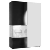 VITRINE Morena Tür und Einsatz in Weiß Matt - Weiß, Holzwerkstoff (91.5/136.5/37cm) - Vladon
