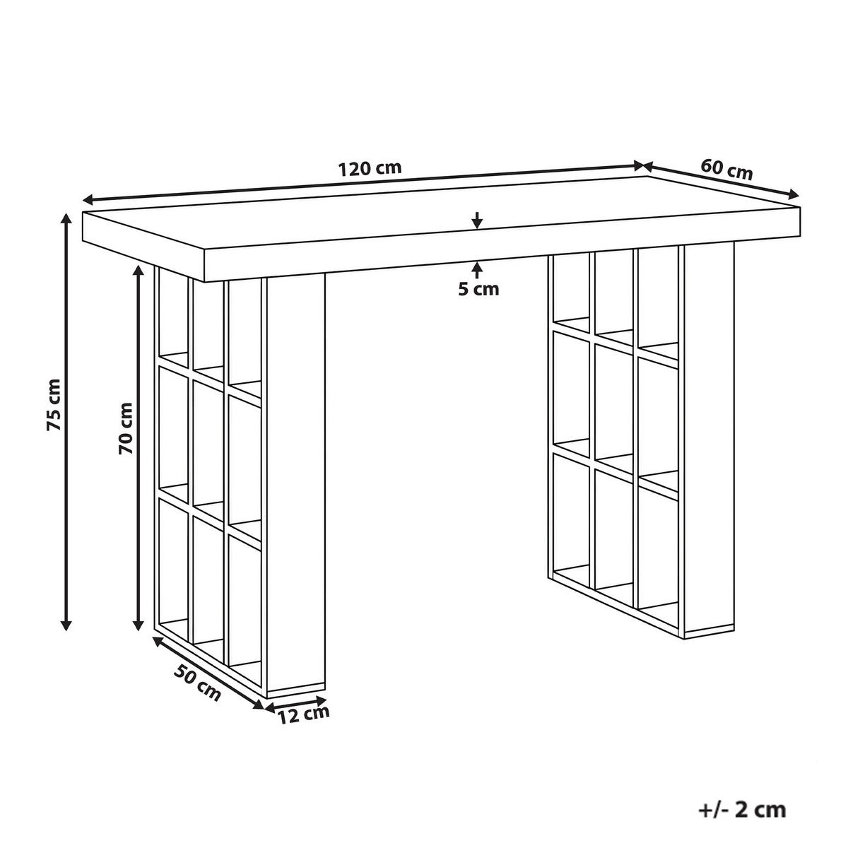 PSACÍ STŮL Světle hnědý 120/60 cm s přihrádkami Elura - hnědá, kompozitní dřevo (60/120/75cm) - Beliani