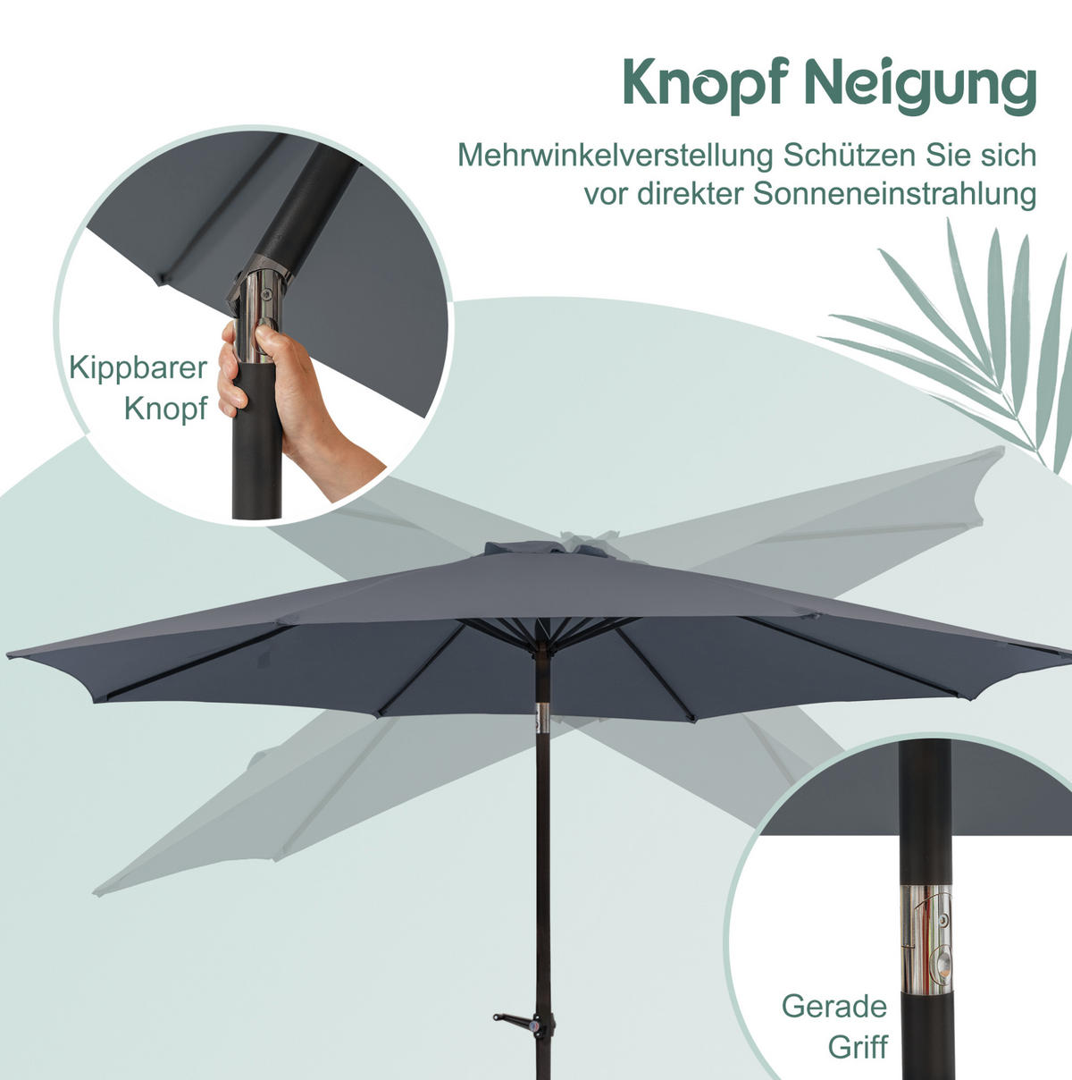 DOPPELSCHIRM aus Stahl 453x267x255 cm in Beige mit Kurbelmechanismus - Beige, Metall (267/453cm) - Modfu