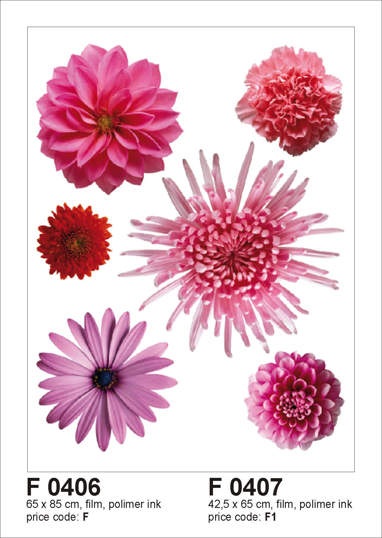 WANDTATTOO Blumen 85 x 65 cm - Pink, Papier (85/65/65cm) - Sanders & Sanders