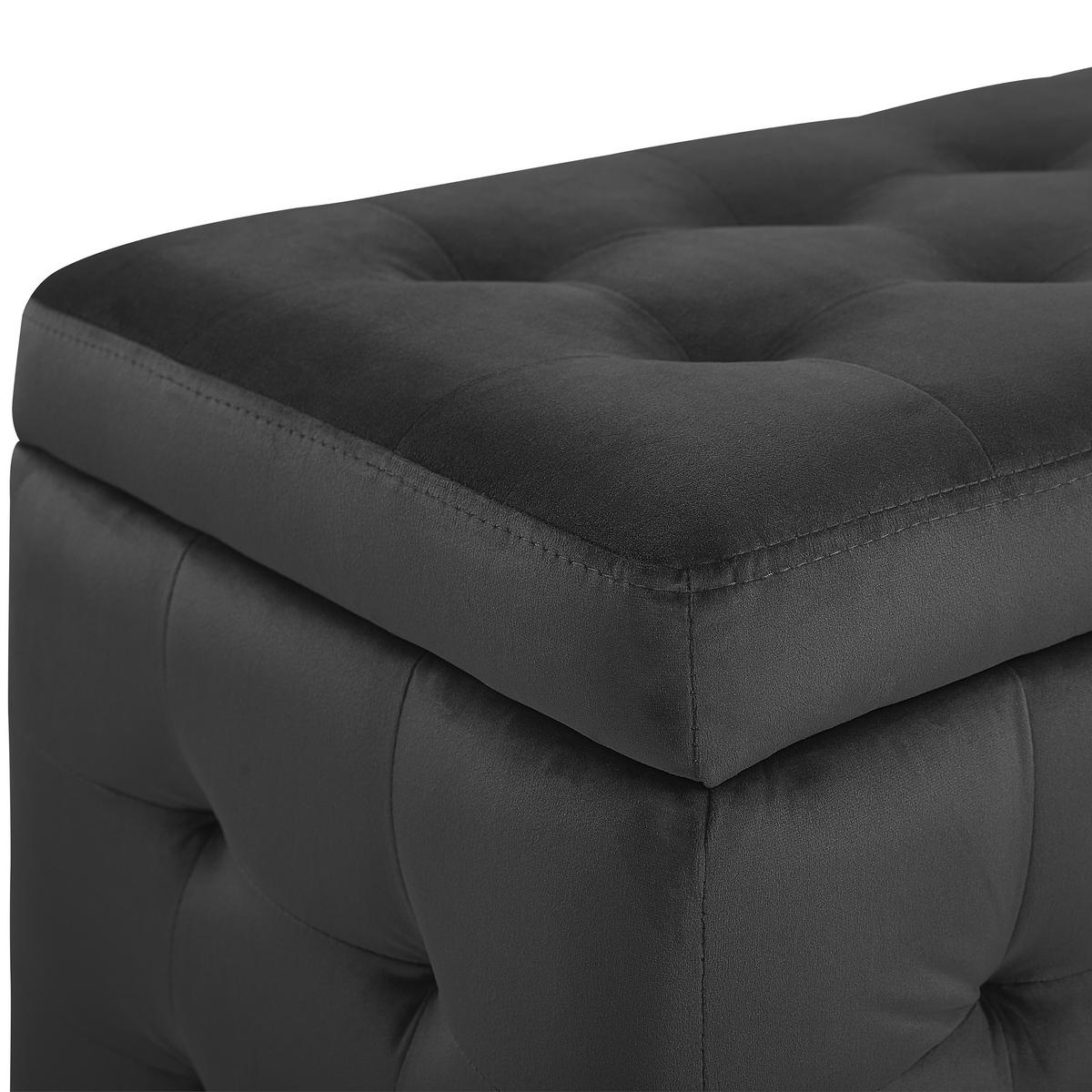 TRUHENBANK Michigan 42/72/40 cm - Schwarz, Textil (72/40/42cm) - Beliani
