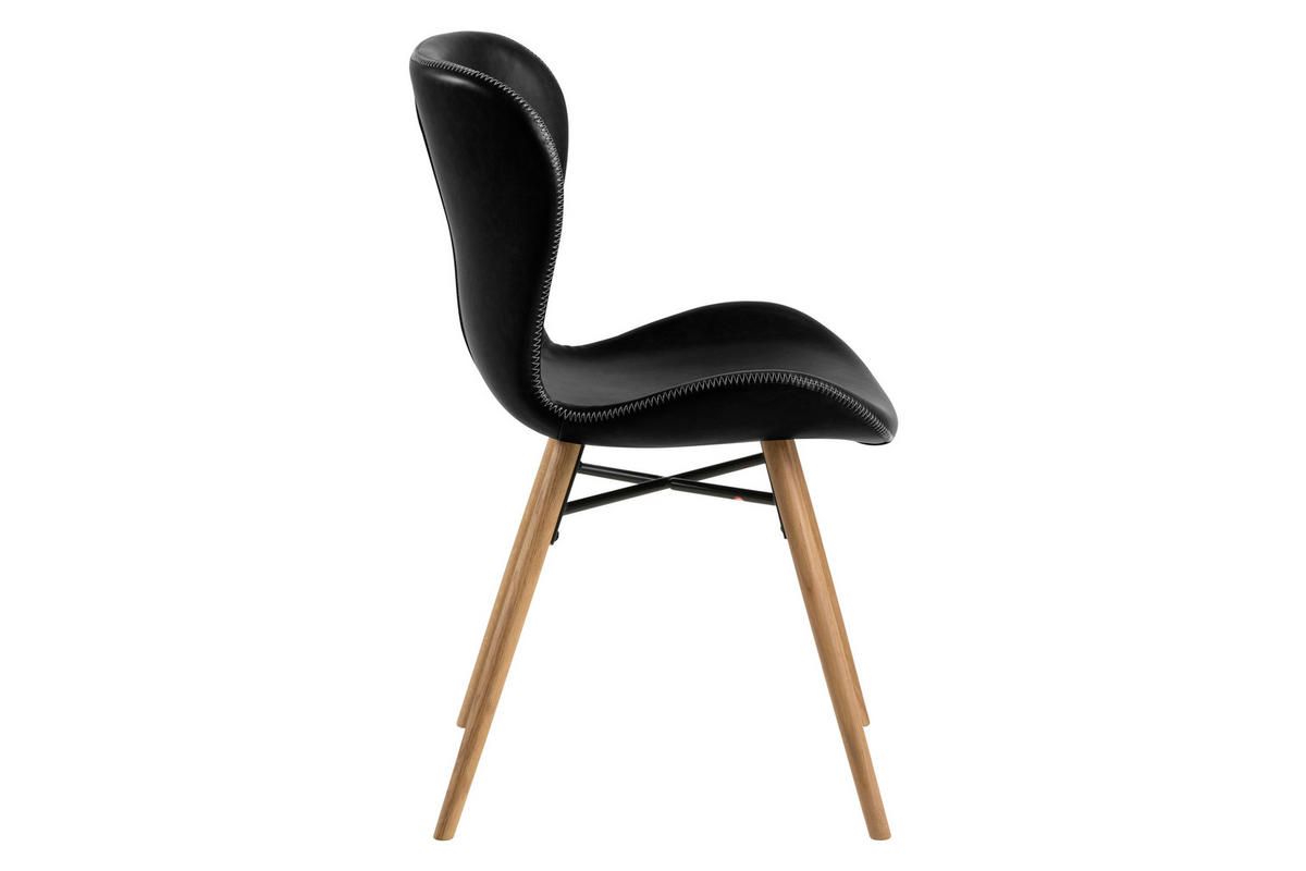 STUHL 2er-Set schwarz - Schwarz, Holzwerkstoff (47/82/53cm) - ebuy24