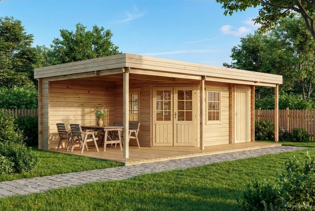 GARTENHAUS Holz Johanna - Naturfarben, Holz (718/228/420cm) - Alpholz