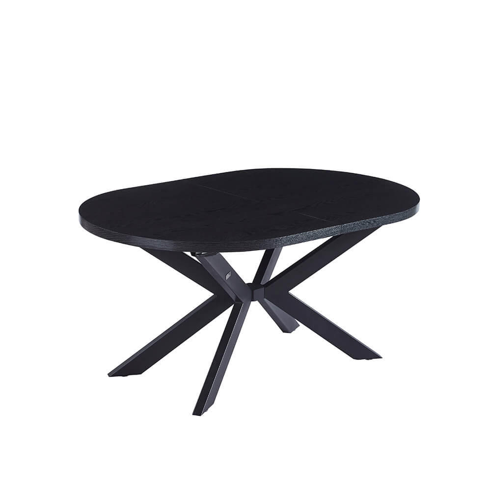 ESSTISCH Oval Ausziehbar AVENTI inkl. Sternfuß - 160-200 x 100 cm Dark Oak - Schwarz, Holz (160/100/4cm) - Home Deluxe