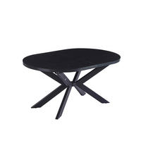 ESSTISCH Oval Ausziehbar AVENTI inkl. Sternfuß - 160-200 x 100 cm Dark Oak - Schwarz, Holz (160/100/4cm) - Home Deluxe