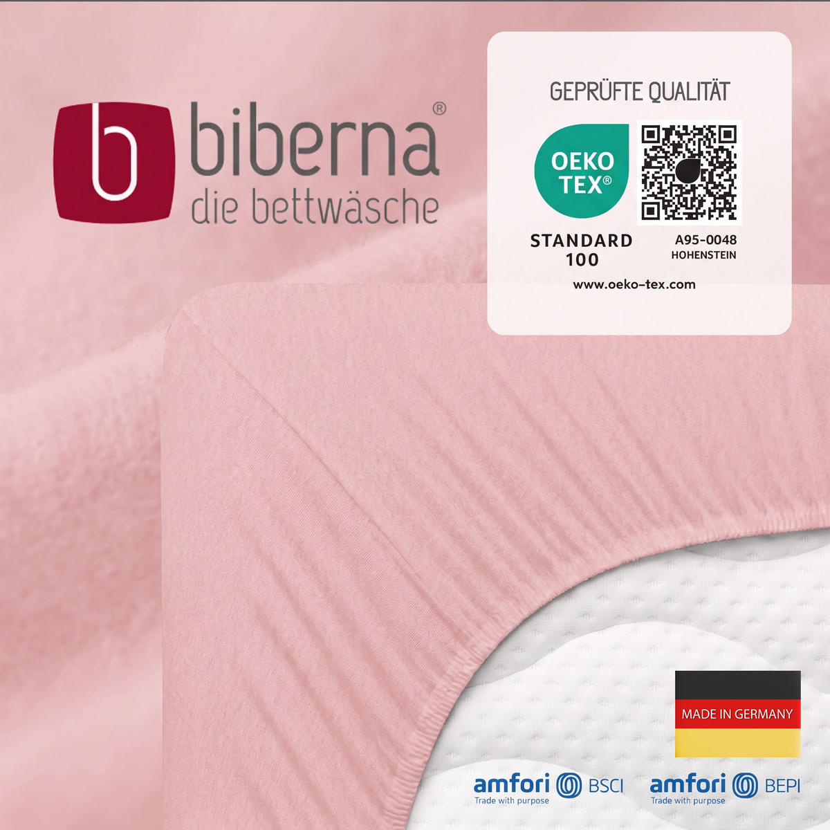 SPANNBETTTUCH Premium Biber altrosa, 180x200 cm - 200x200 cm - Altrosa, Textil (200/200cm) - biberna