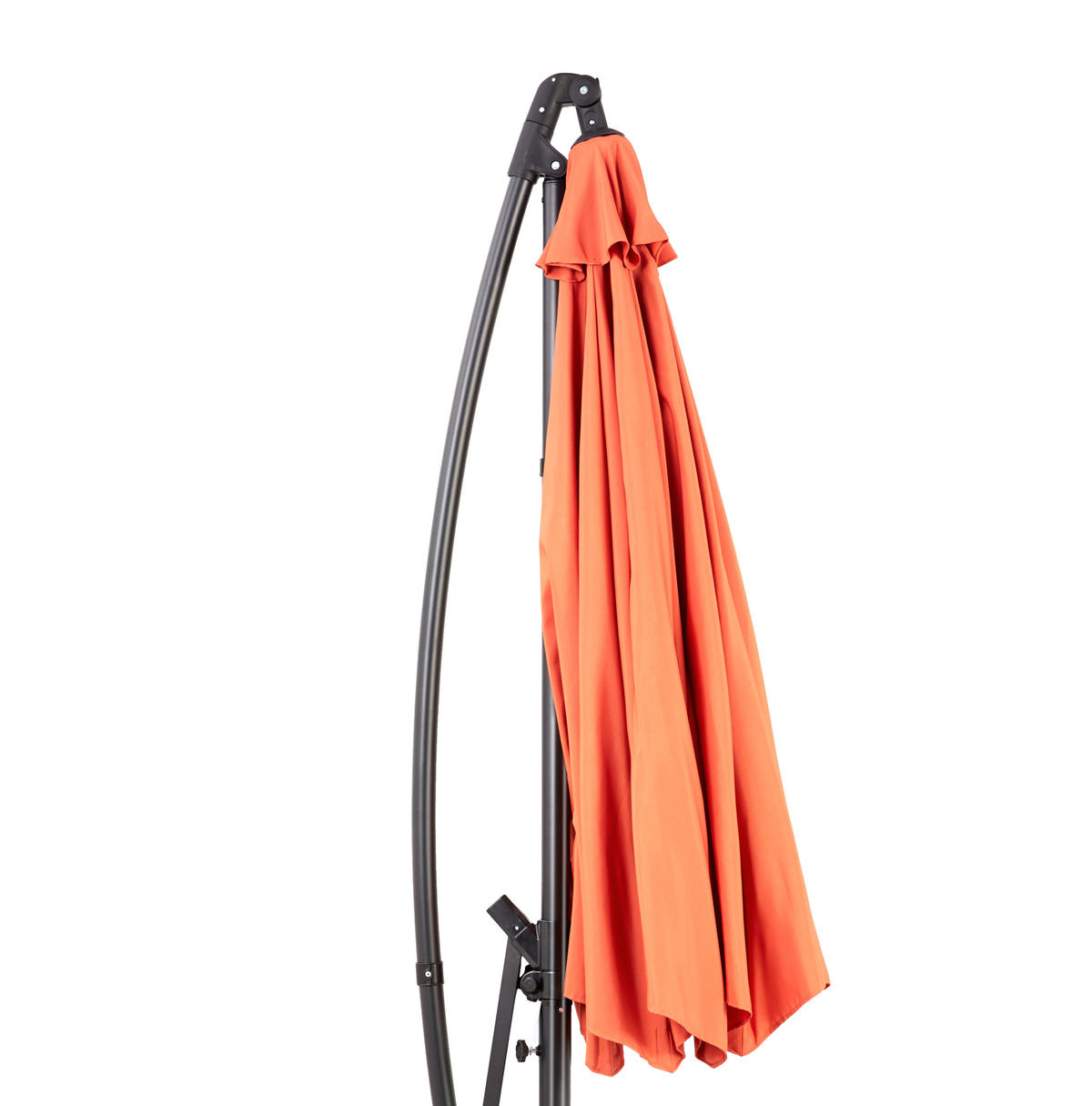 AMPELSCHIRM aus Stahl 294x294x250 cm in Orange mit Kurbel & Neigefunktion - Orange, Metall (294/294cm) - Modfu